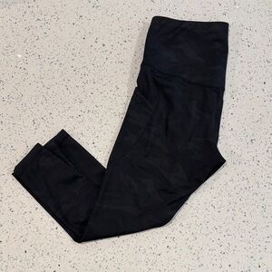 Black Camouflage Capri Leggings